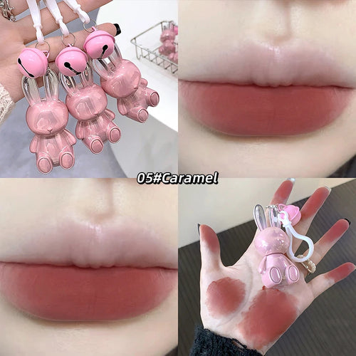Gege Bear Pink Rabbit Velvet Matte Lip Cream Black Rabbit Water light