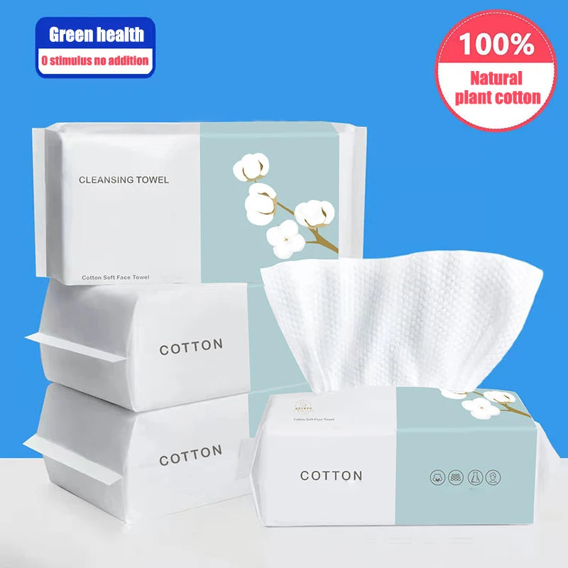 100PCS Natural Disposable Face Towel Travel Facial Cleansing Wet And