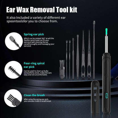 Ear Cleaner with Camera Set HD Ear Sticks Otoscope USB C Charging
