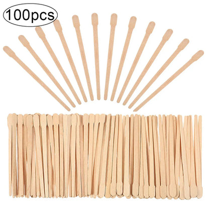100PCS Woman Wooden Hair Removal Stick Disposable Depilation Spatula