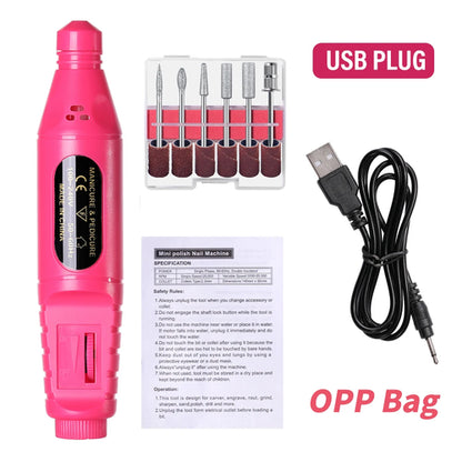 LINMANDA 6 In 1 Electric Nail Drills Kit Remove Polisher Manicure