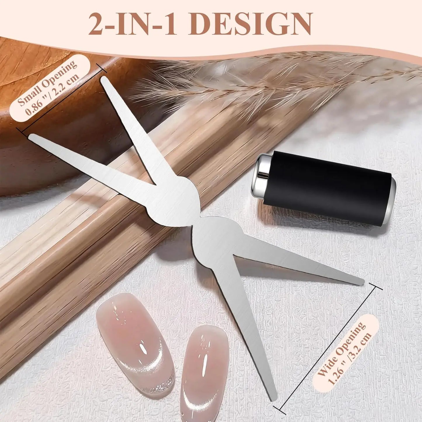 2 in 1 Scissor-Shaped Cat Eye Nail Magnet Set for French Effect DIY