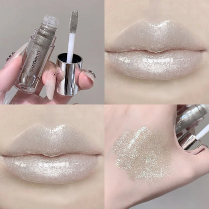 SHAQINUO Water Light Mirror Lip Gloss Lasting Moisturizing Cool Black