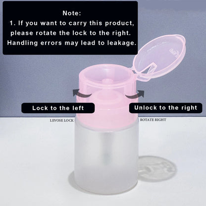 100/200ml Empty Press Pump Dispenser Plastic Lockable Leak-proof Nails