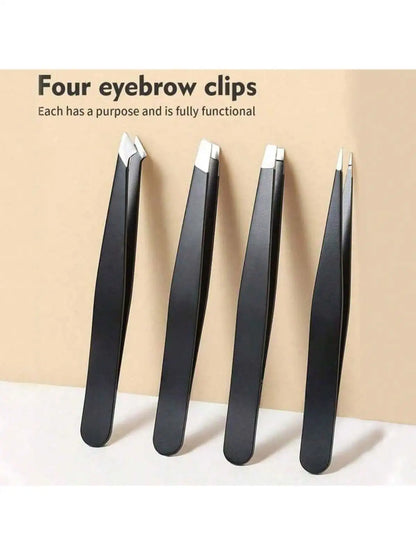 Multi-purpose Eyebrow Tweezers, 4-Pack Stainless Steel Eyebrow