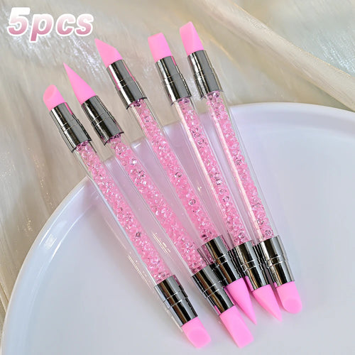 7/10/12/15/20m Pink French Nail Art Liner Painting Brush 5Pcs/set