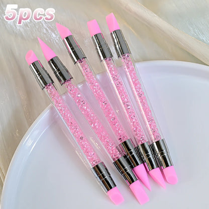 7/10/12/15/20m Pink French Nail Art Liner Painting Brush 5Pcs/set