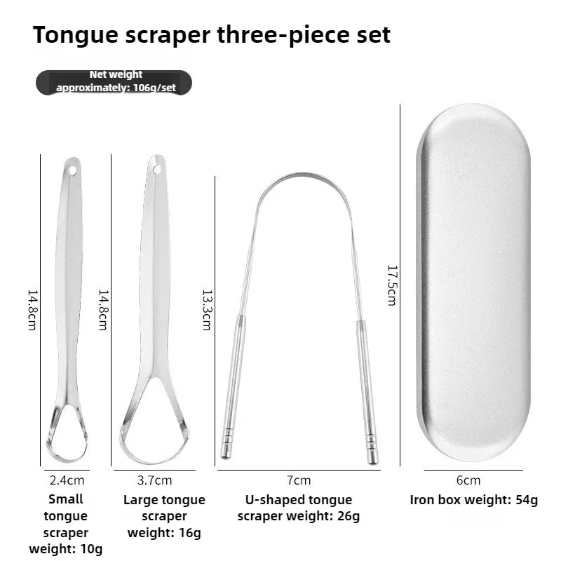 1/2/3Pcs Reusable Stainless Steel Useful Tongue Scraper Cleaner Fresh