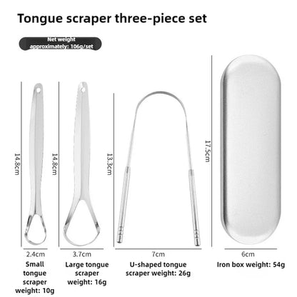 1/2/3Pcs Reusable Stainless Steel Useful Tongue Scraper Cleaner Fresh