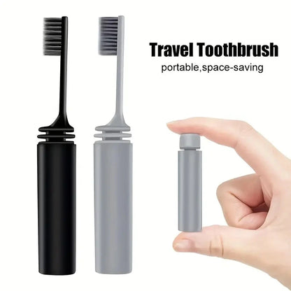 Portable Compact Charcoal Folding Toothbrush - Perfect for