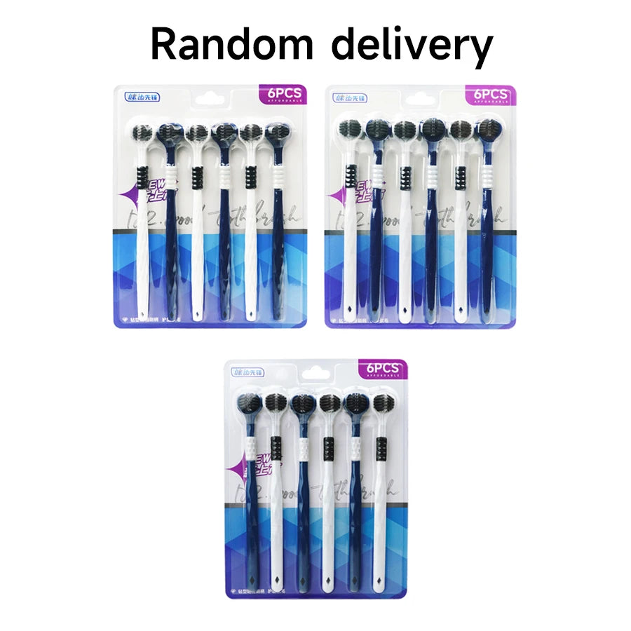3D Manual Toothbrush 6pcs Three sided U-shaped Soft Toothbrush for