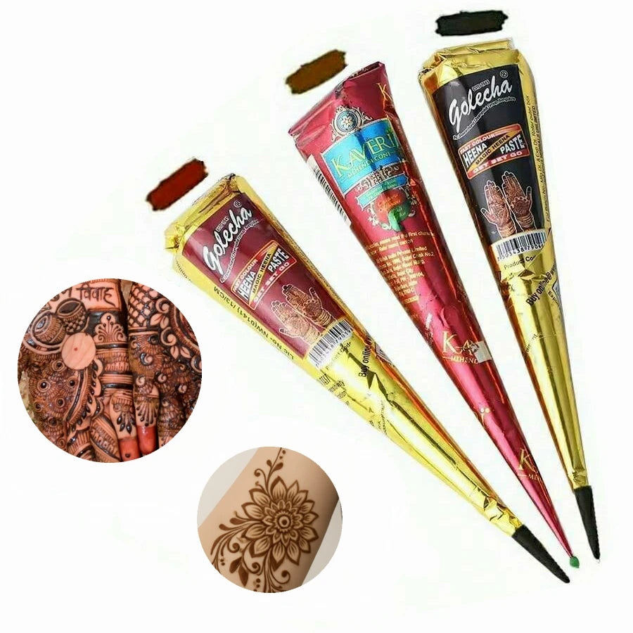 1/3/12pcs henna, brown, black, red, henna, temporary henna