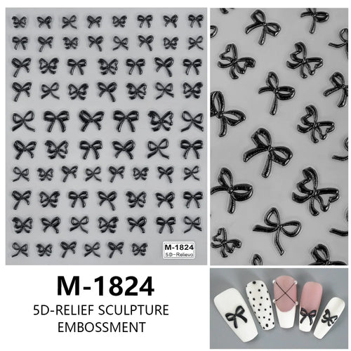 5D Nail Art Stickers Love Hearts Stars French Nail Art Design