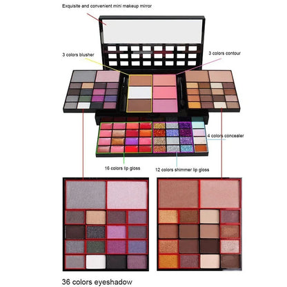 40/74/78 Colors Glitter Eyeshadow Palette Matte Waterproof Long