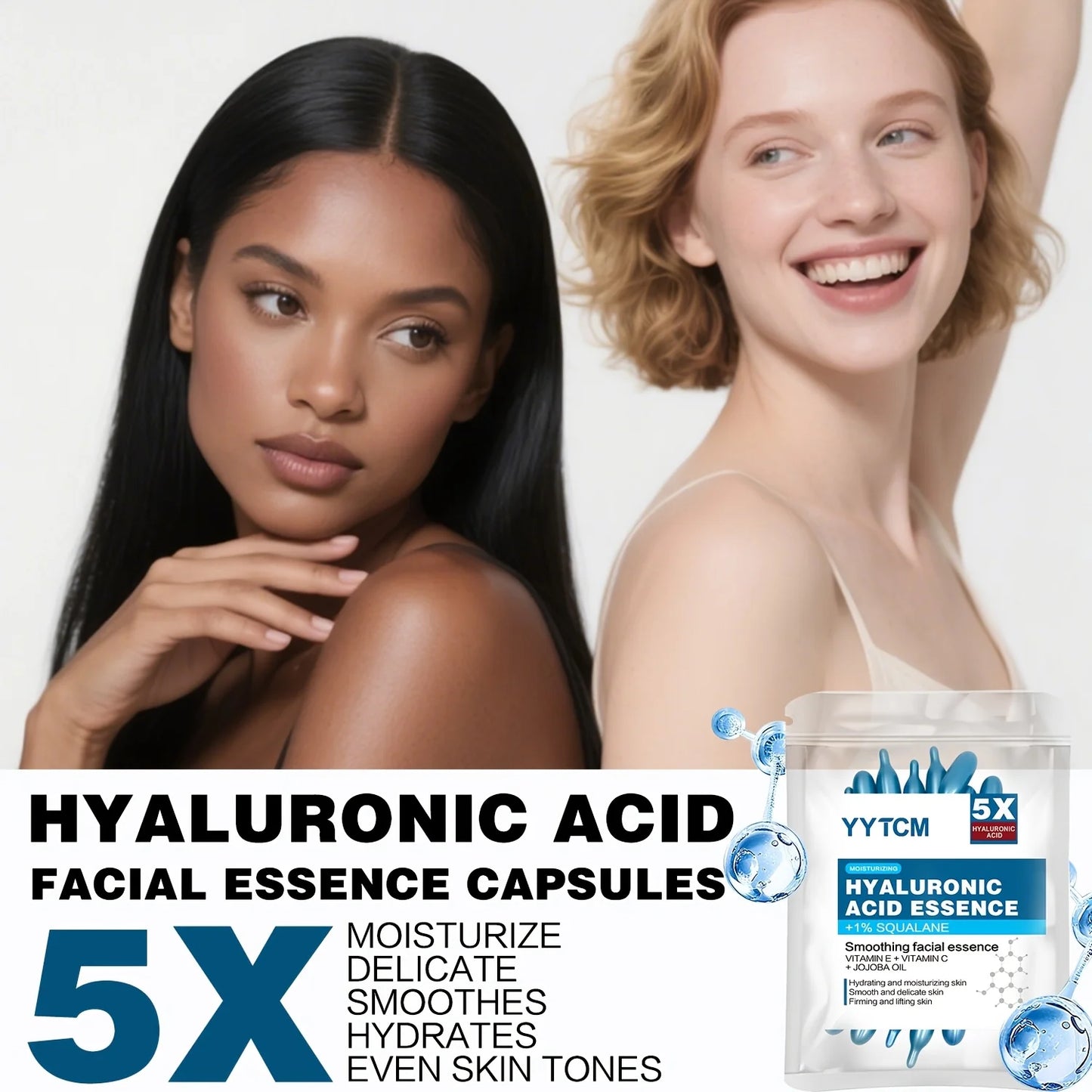Hyaluronic acid deep moisturizing capsule essence, deep moisturizing