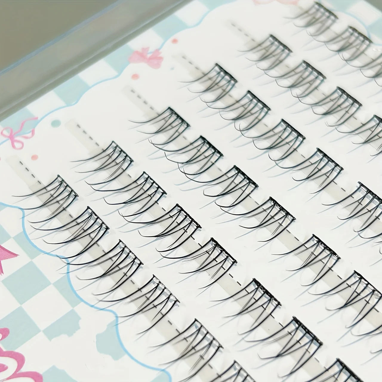 Mixiaohe Glue-Free False Eyelashes 48 Clusters 10-13mm C Curl Beginner