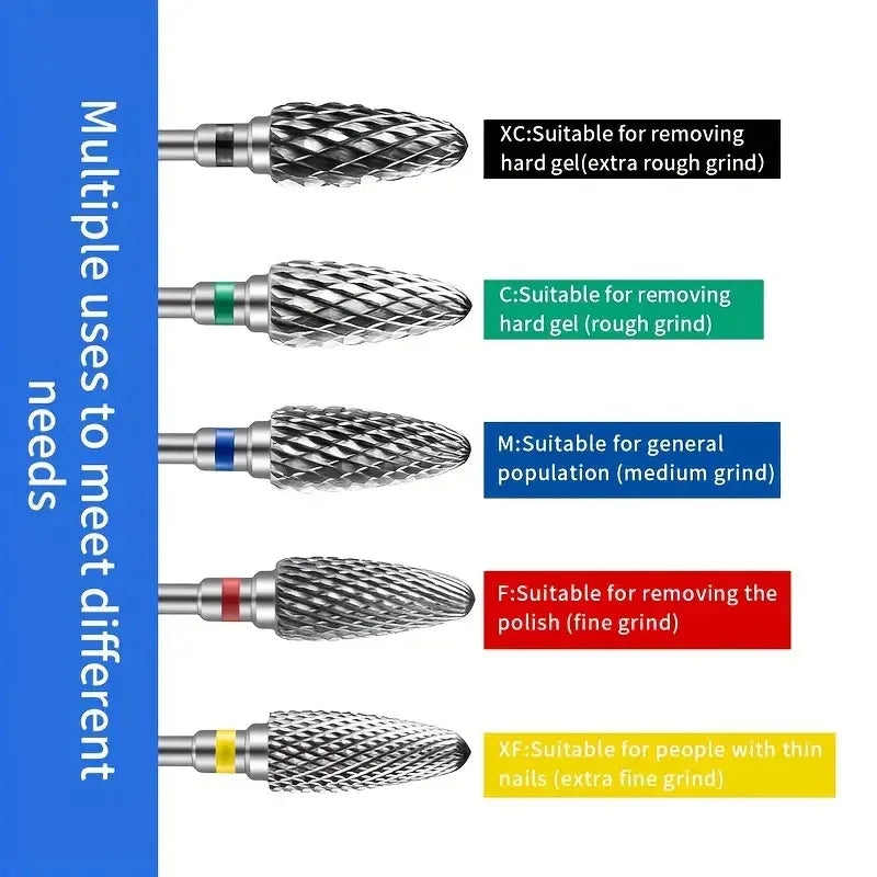 Tungsten Carbid Nail Drill Bits Electric Manicure Drill Accessory