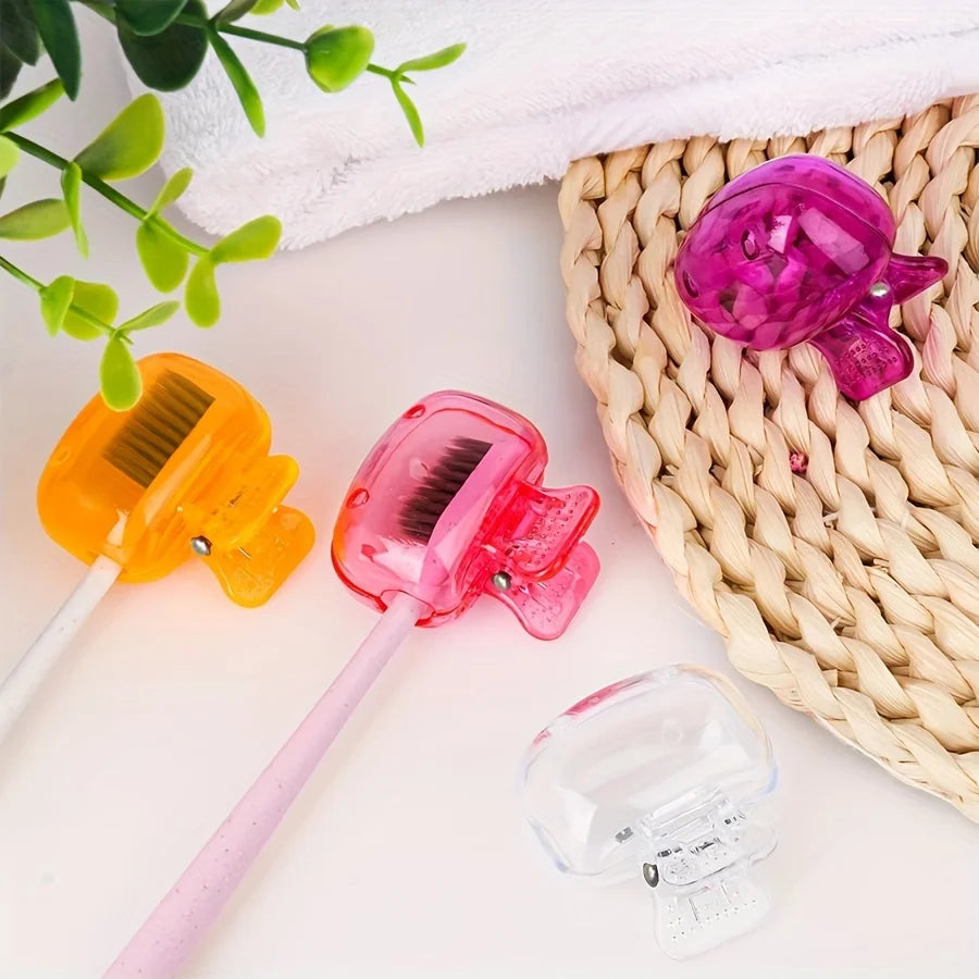 5pcs Household Toothbrush Storage Clip - Portable Travel Toothbrush