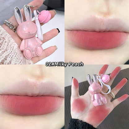Gege Bear Pink Rabbit Velvet Matte Lip Cream Black Rabbit Water light