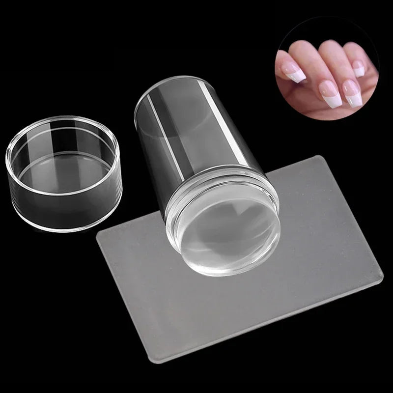 Nails Art Stamping Plates Kit French Manicure Design Plate Stamp