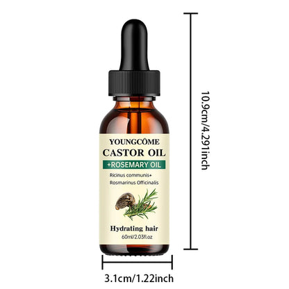Mix Castor Oil and Rosemary Oil for Hair Growth,Reduce Hair Loss and
