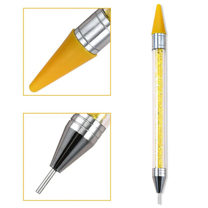 1Pcs Double Head Nail Art Dotting Pen Picking Up Rhinestones Gems Wax