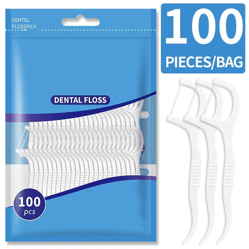 200pcs Dental Floss and Plastic Toothpicks for One-time Cleaning of