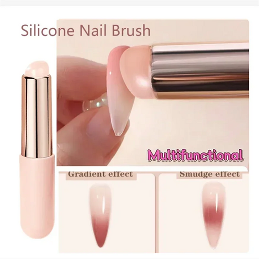 Nail Art Silicone Brush Reusable Mirror Powder Pigment Applying