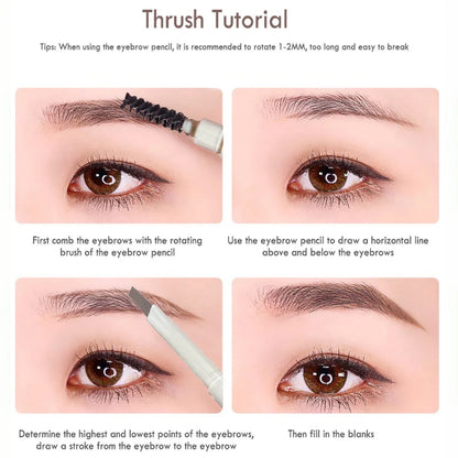 Thin-Head Double-Ended Eyebrow Pencil – Waterproof, Long-Lasting,