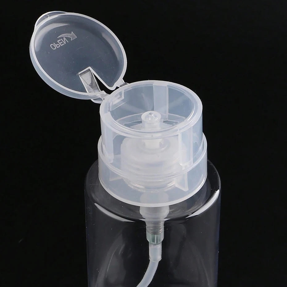 200ML Empty Pump Liquid Alcohol Press Nail Polish Remover Cleaner