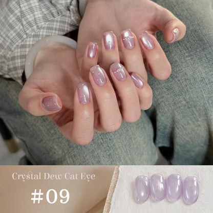 1-9pcs TC Flow Light White Cat Eye Gel Nail Polish Ultra Shine Soak