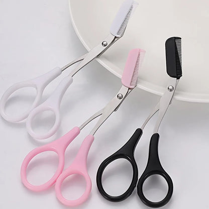 Stainless Steel Eyebrow Trimming Pink/White/Black Scissors with