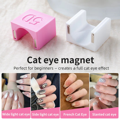 1/2 Pcs U-Shaped Nail Art Tool Cat Eye Gel Polish Enhancer for French