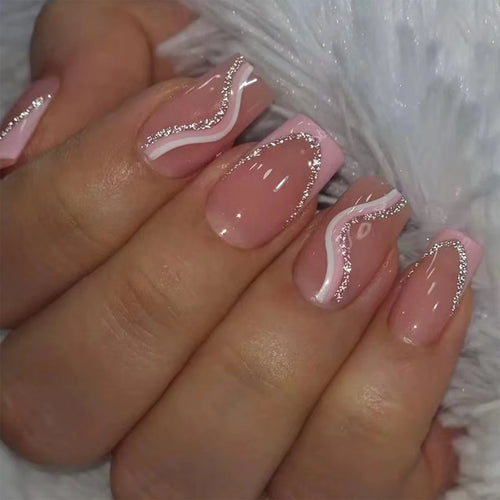 24PCS/ brown ballet-shaped fake nails instantly upgrade your look with