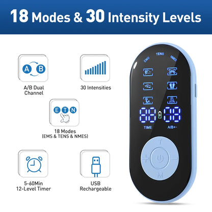 Electric Professional Muscle Stimulator Physiotherapy 6/9/18/36 Modes
