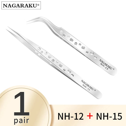 NAGARAKU Makeup Eyelashes 2pcs set N-01 N-02  Eyelashes Tweezers NH-12