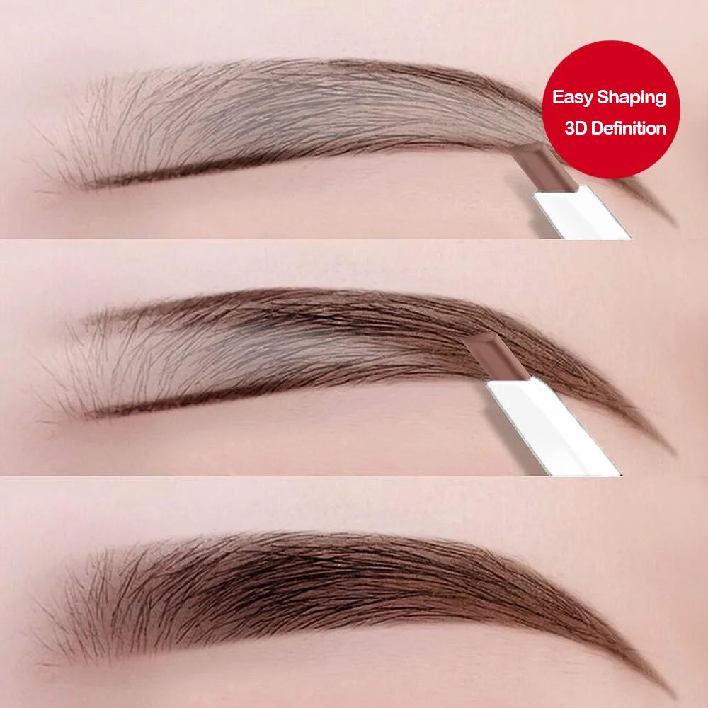 Thin-Head Double-Ended Eyebrow Pencil – Waterproof, Long-Lasting,