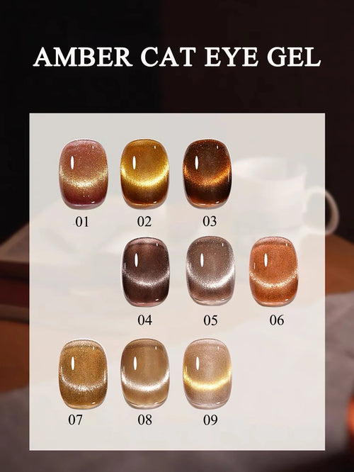 WS Black Glass Cat Magnetic Gel Nail Polish Punk Style Nail Art