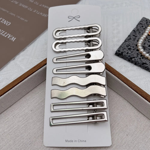 Sliver Metal Hair Clips Women Girls Y2K Duckbill Hairpin Personality