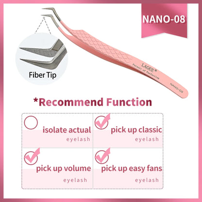 LAGEE Fiber Tip Eyelash Extension Tweezer Volume Isolation Precise