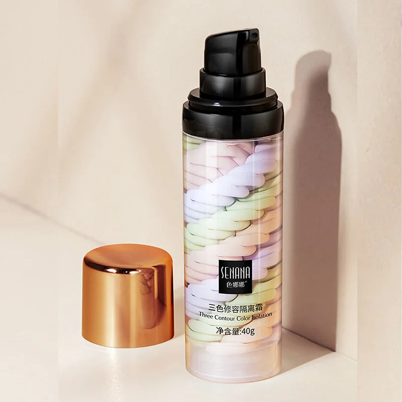 Three color press release cream concealer isolate makeup facial base