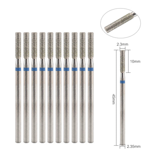 10Pcs Diamond Milling Cutter For Manicure Electric Nail Drill Bits