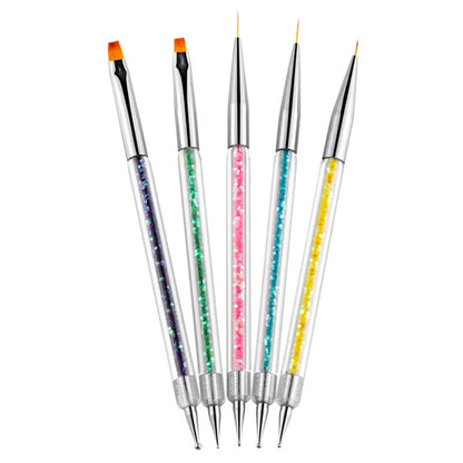 5Pc Nails Art Dotting Pen Acrylic Drawing Liner Supplies Brush