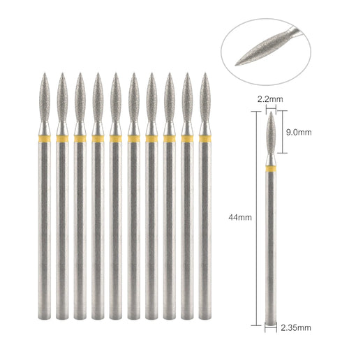 10Pcs Diamond Milling Cutter For Manicure Electric Nail Drill Bits