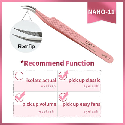 LAGEE Fiber Tip Eyelash Extension Tweezer Volume Isolation Precise