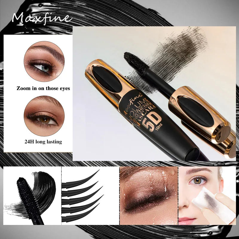 5D Silk Mascara with Big Eyes, Strong and Lasting Black Content and