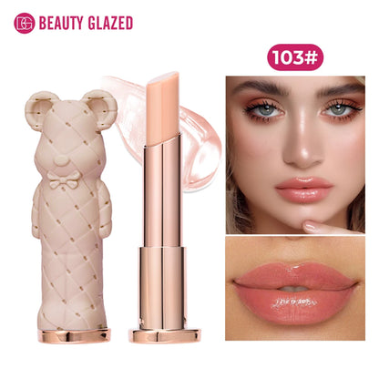 Beauty Glazed Bear Moisturizing Lipstick,Colored Lip Balm,Nourishing