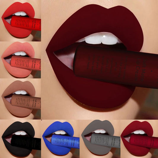 QIBEST Sexy Velvet Matte Lip Gloss Liquid Lipstick Lipgloss Beauty Red