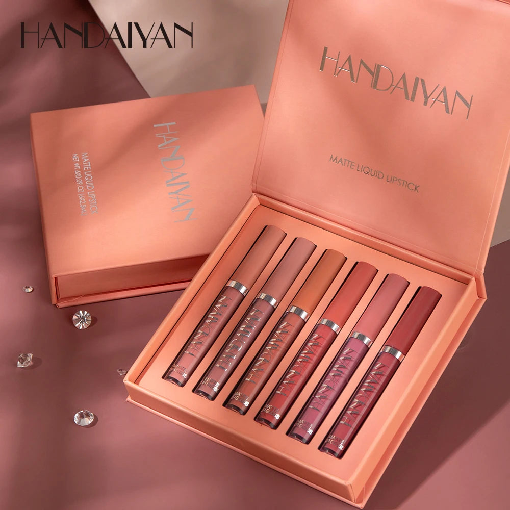 HANDAIYAN Set of 6 NonStick Cup Liquid lipstick , Long-Lasting Lip