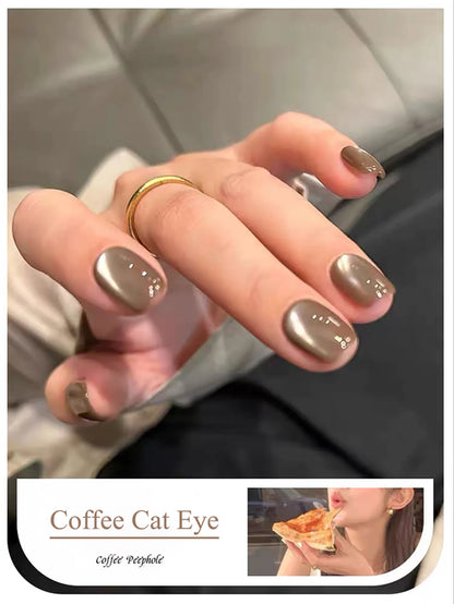 WS Black Glass Cat Magnetic Gel Nail Polish Punk Style Nail Art
